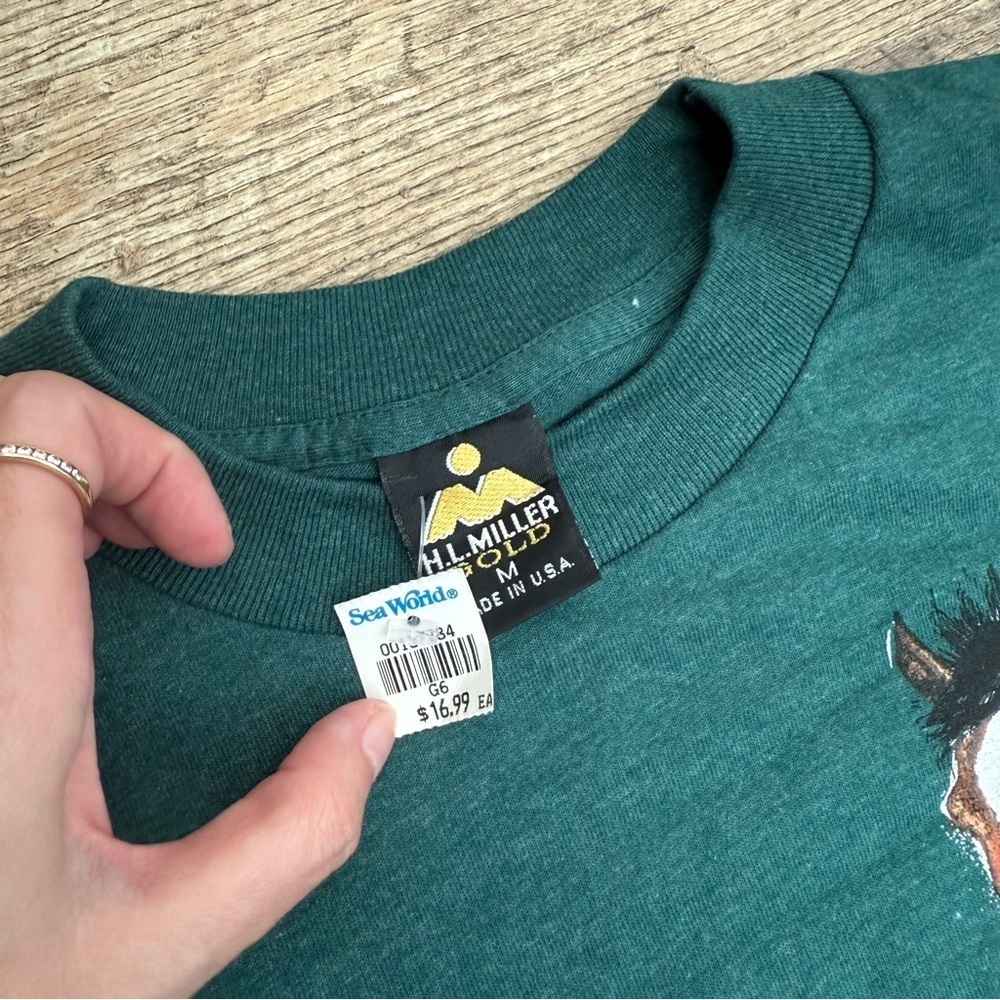 Vintage Clydesdales Sea World of Florida Green Shirt Medium NWT - Picture 3 of 6